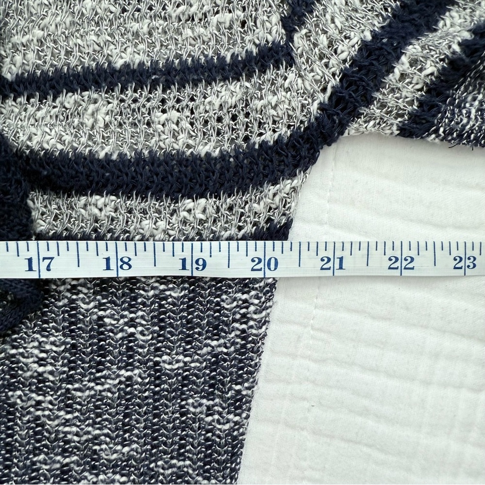 Closet Space navy & gray open knit boho cardigan sweater size medium Lightweight - Picture 5 of 10